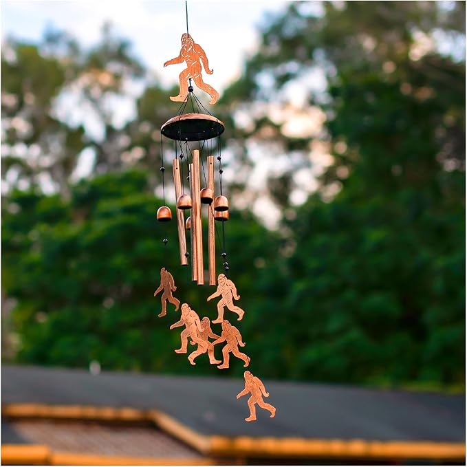Bigfoot Wind Chimes for Outside,Big Foot Sasquatch Gifts for Men Women/Memorial Gifts/Birthday Gift Metal windchimes Outdoors/Indoors,Garden Decor,Patio,Home,Porch,Yard Decoration