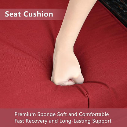 ATR ART TO REAL Outdoor Recliner Replacement Cushion, High Back Chair Cushions Patio Wicker Reclinning Chairs Seat Pad, Removable Cover, Waterproof, UV Resistant (Style B, Red)