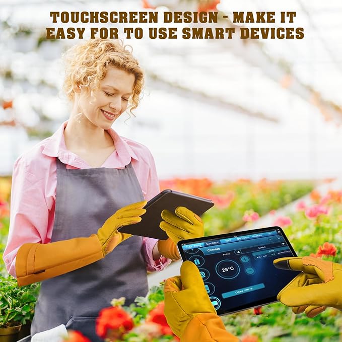 Long-Gardening-Gloves for Women/Men - Thorn Proof Rose Pruning Gloves Heavy Duty Gauntlet, Best Garden Gifts for Gardener-S