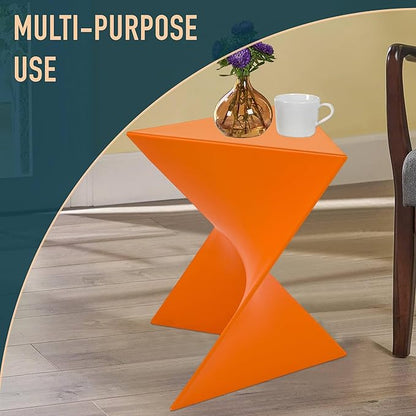 LeisureMod Randolph Modern Vanity Side Table, Orange
