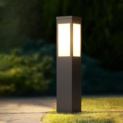 Outdoor Landscape Path Light E26 Bollard Lighting Fixture IP54 Waterproof Pathway Light with Stainless Steel Garden Floor Lamp Outdoor Walkway Lights for Lawn Courtyard Driveway Decoration