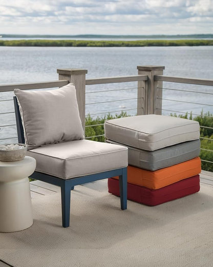 Luxury 24x24x6 Inch Patio Couch Cushions Set of 3 - Memory Foam Deep Seat Water-Resistant Patio Cushion for Lawn Dining Rocking Swivel Chairs Loveseat 3-Seater Sectional Sofa - Beige