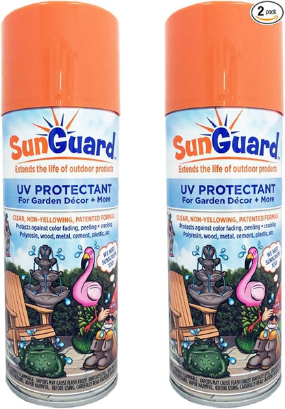 SUNGUARD UV Protectant Spray for Outdoor Decor, Furniture & More (2-Pack) Prevents Fading Peeling and Cracking