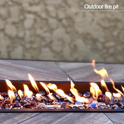 10 Pound Fire Pit Glass 3/4 Inch Reflective Round Fire Glass Drops Beads Rocks for Natural or Propane Fire Pit and Landscaping Onyx Black