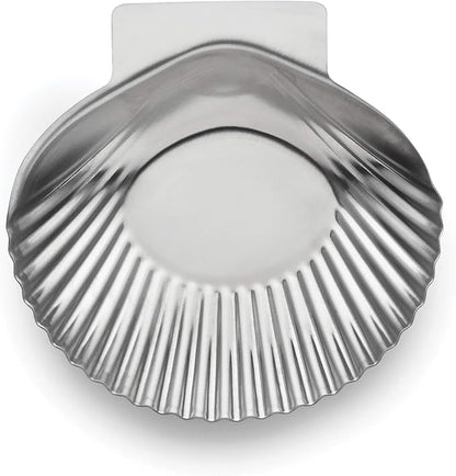 Outset Grillable Shells, All Purpose Grillable Stainless Steel Sea Shells, Set of 12