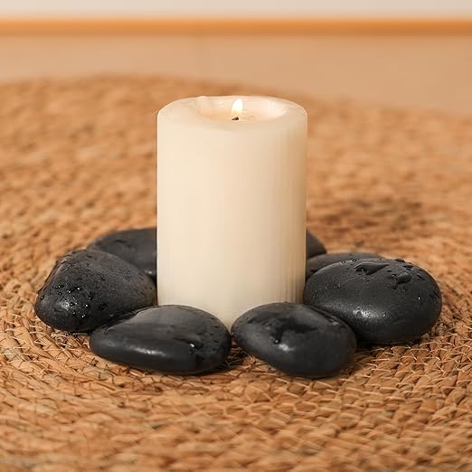SIDONG 5 lbs Black River Rocks, 1.2-2 Inches Polished Pebbles for Indoor Plants, Aquarium Rocks Used in Fish Tank, Decorative Stones for Plants, Vases, Home Décor, Crafting, Garden Landscaping