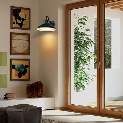LED Outdoor Barn Lights, 12 Inch Farmhouse Exterior Wall Light Fixtures with Adjustable Color Temperature, Black Porch Lights Outside for House, Outdoor & Indoor, Black White