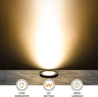 6W Well Lights Outdoor,110V 120V Landscaping Lights IP68 Waterproof 2700k Warm White Outdoor In-Ground Lights for Yard, Garden Patio, 8 Pack