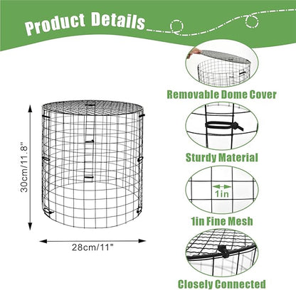 Garden Plant Protectors from Animals,Metal Plant Cage Chicken Wire Cloche with Ground Stakes and Nylon Tie,Garden Plant Protectors for Flower Vegetable to Keep Animals Out-11.8"x 12.6" (6)
