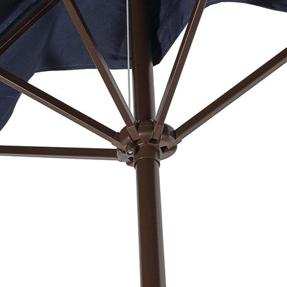 JONATHAN Y Half Umbrella UMB1200C Sidney 9 ft. Classic MidCentury Rectangular Market Patio with Crank, Wind Vent and UV Protection in Navy/White