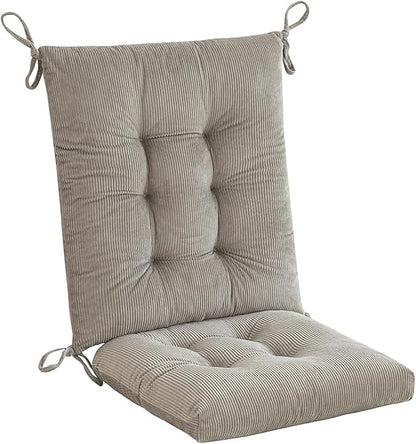 Outdoor Patio Cushion, Rocking Chair Cushion, Tufted Pads, Set of Upper and Lower with Ties Pack of 2 (2 Sets) - Back 20"×17", Seat 17"×17" (Grey)
