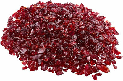 VEVOR Fire Glass, 10 LBS / 4.5 KG Smokeless & High-Temperature Resistant Fireplace Rocks, 3/4-Inch / 19.05 mm Reflective Firepit Glass Rock, High Luster Stone Landscaping for Fire Pit Table, Red