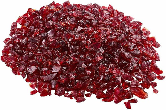 VEVOR Fire Glass, 10 LBS / 4.5 KG Smokeless & High-Temperature Resistant Fireplace Rocks, 3/4-Inch / 19.05 mm Reflective Firepit Glass Rock, High Luster Stone Landscaping for Fire Pit Table, Red