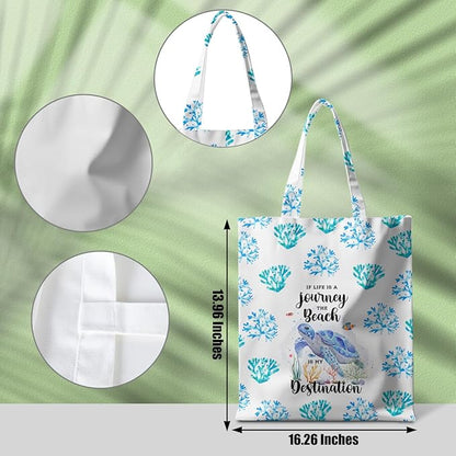 Animal Plant Tote Bag SeaTurtle Butterfly Cat Elephant Gifts Lemon Vegetable Themed Gifts Beach Bag for Camping