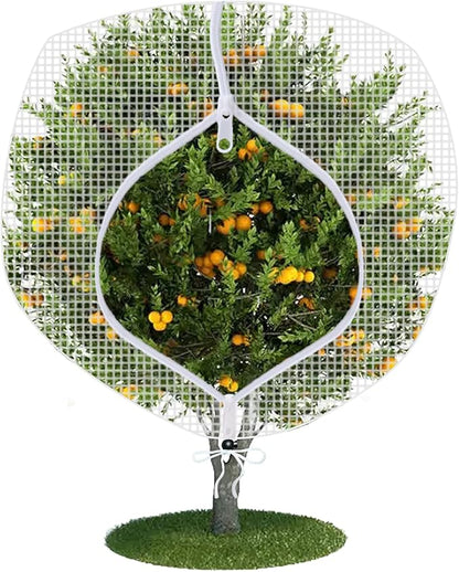 Fruit Tree Netting Covers with Zipper to Protect from Squirrels and Birds Large Netting for Fruit Trees Net Protection, White, 8' x 8', 1 Pack