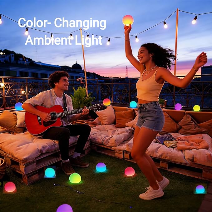 LOFTEK Floating Pool Lights, 3-Inch Rechargeable LED Balls, Color Changing Glowing Orb Sphere with Remote, 16 Color Orb Light for Indoor, Outdoor, Pool, Pond, Bathroom, Shower Decor, Gift (4 Pack)