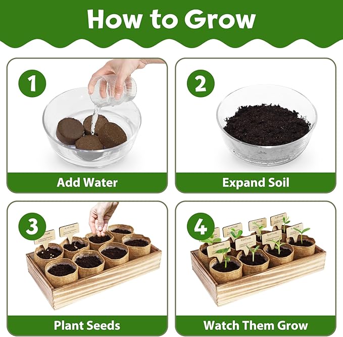 8 Herb Indoor Garden Kit for Beginners, Complete Windowsill Growing Gifts Set with Tools, Mother's Day Gifts for Mom,Unique Christmas Birthday Gifts for Women Men Girls Kitchen Housewarming