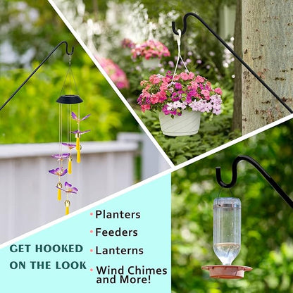 ERYTLLY 2 Packs Heavy Duty Deck Hook Wall Mounted, Extensible and Adjustable Deck Hook for Hanging Bird Feeder, Plants, Suet Baskets,Wind Chimes,Lanterns and More