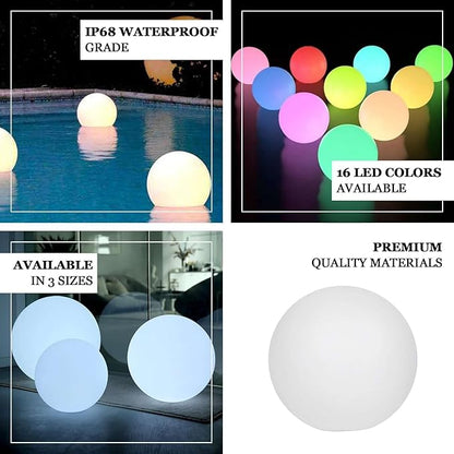 Efavormart 20” Cordless Floating Pool Lights with Remote, Garden Lights 16 RGB Colors with 4 Color Modes Light Up Ball for Swimming Pool, Back Yard, Fountain, Garden, Pathway, Lawn
