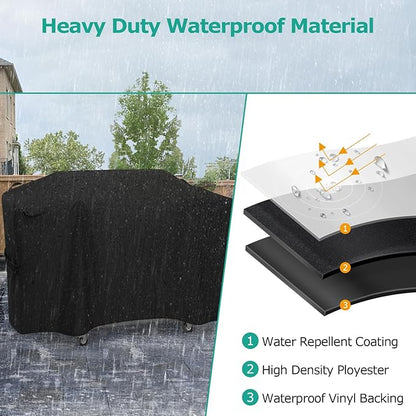 SunPatio Griddle Cover for Blackstone 36" Pro Series, Heavy Duty Waterproof Flat Top Gas Grill Cover 70 Inch, Outdoor All Weather Protection Griddle Cooking Station Grilling Protector, Black