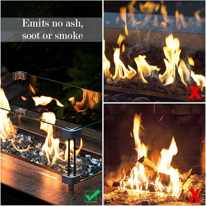 GASPRO 10 lbs Fire Glass for Propane Fire Pit, 1/2-Inch Reflective Fireplace Glass Rocks for Fire Pit Table, Caribbean Blue
