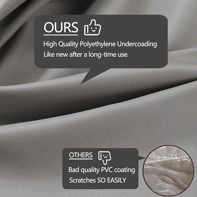 Heavy Duty Outdoor Sectional Patio Sofa Cover, 83"X115" Waterproof 600D, Storm Grey L-Shaped-Left Facing-83 x115