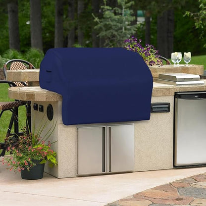 Covers & all Built-in Outdoor Grill Cover, Durable 12 Oz Waterproof Cover Max Material with Air Pocket & Elastic for Snug Fit (48" W x 27" D x 26" H Inches, Blue)