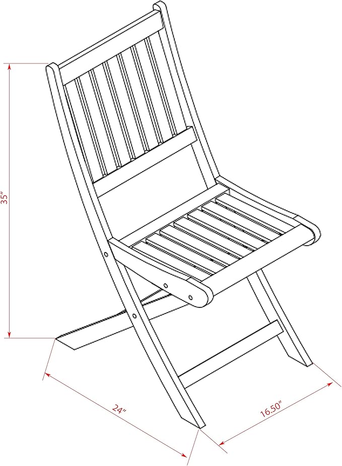 East West Furniture CMDK5CWNA 5 Piece Outdoor Patio Dining Sets Includes a Rectangle Acacia Wood Table and 4 Folding Side Chairs, 35x66 Inch, Natural Oil