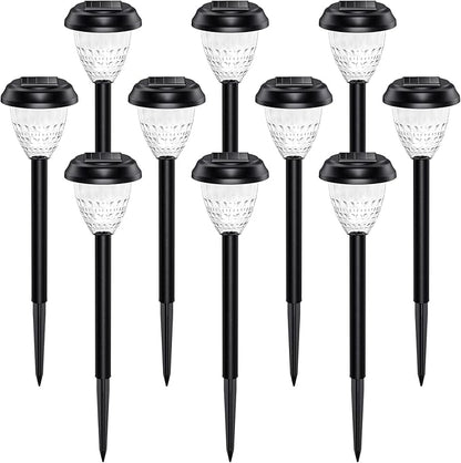 URAGO Super Bright Solar Lights Outdoor Waterproof-10 Pack, Dusk to Dawn Up to 12 Hrs Solar Powered Outdoor Pathway Garden Lights Auto On/Off, LED Landscape Lighting Decorative for Walkway Patio Yard
