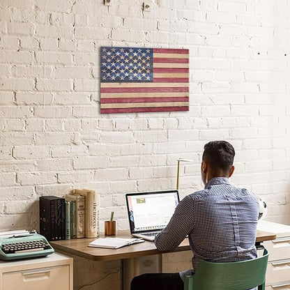 Berlun American Flag Wall Decor - Vintage Patriotic Canvas Wall Art for Home, Office, or Outdoor - USA Flag Wall Hanging for Independence Day, 4th of July, Memorial Day -Merry Christmas Gifts-AL-11 ﻿ ﻿