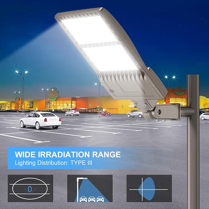 450W LED Parking Lot Light 67500LM with Slip Fitter, 5000K Shoebox Pole Light, AC100-277V, IP65 Waterproof Commercial Street Area Lighting for Driveway/Roadway/Yard