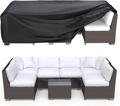 Patio Furniture Covers, Heavy Duty Outdoor Furniture Cover Waterproof, Sectional Sofa Set Covers Table and Chair Set Cover, 102"L×74"W×28"H