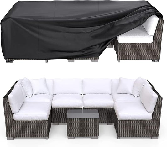 Patio Furniture Covers, Heavy Duty Outdoor Furniture Cover Waterproof, Sectional Sofa Set Covers Table and Chair Set Cover, 98"L×78"W×30"H