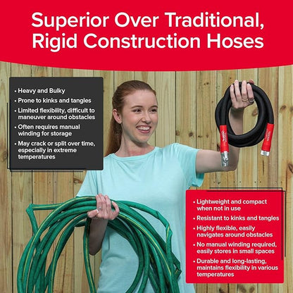 Pocket Hose 25 FT Silver Bullet 2.0 Expandable Garden Hose w/Turbo Shot Nozzle, AS SEEN ON TV, Lead-Free, Solid Aluminum Connectors, Easy On/Off Valve, Kink-Free, Leak-Proof