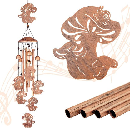 Mushroom Wind Chimes for Outside, Metal Windchimes Outdoors, Mushroom Gifts for Women/Men, Memorial/Birthday Gifts, Garden Decor for Outside, Patio or Yard, Durable Chimes for Outdoors