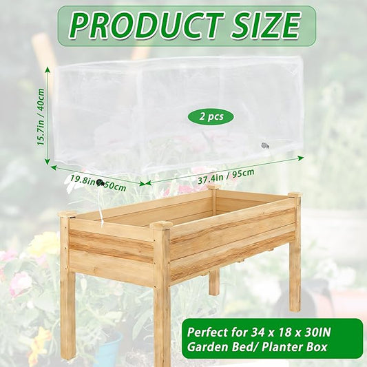 2 Pack Garden Netting for Raised Beds, Rectangular Mesh Plant Covers with Drawstring for Garden Protection, Raised Bed Bird Netting Pest Barrier Screen for Protecting Vegetables Fruits Flowers Crops