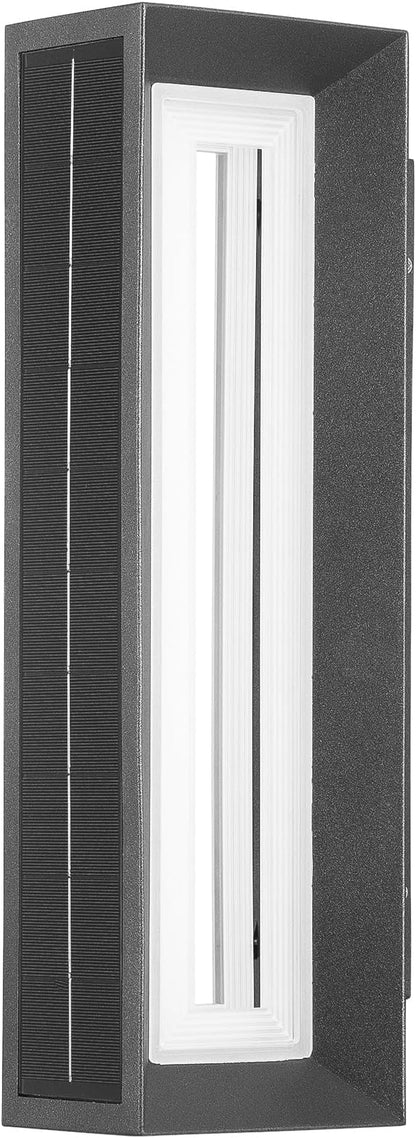 20.5" Solar Wall Lights Outdoor Waterproof, Modern Porch Light, 3000K LED Solar Wall Sconces Lights Outdoor, 1 Pack Front Door Light Fixture Dusk to Dawn, Large Exterior Garage Light for House