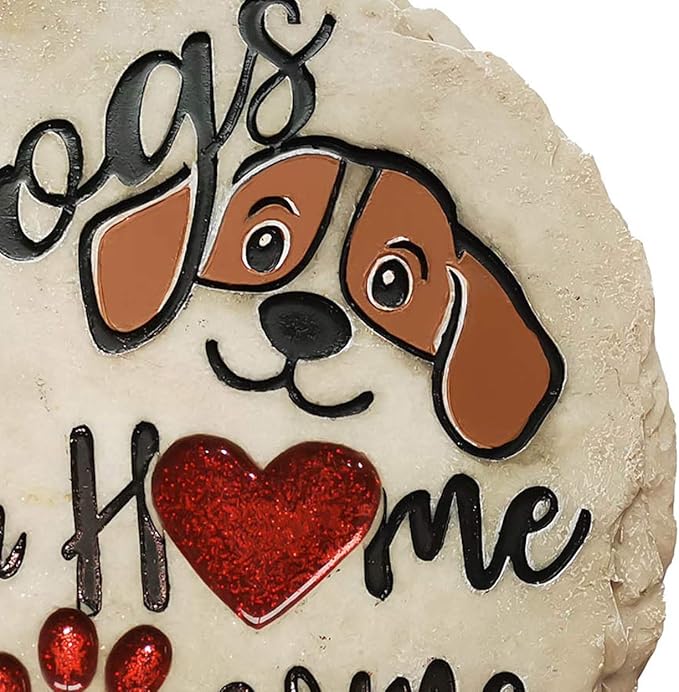 Spoontiques - Garden Décor - Dogs Make a Home Pawsome Stepping Stone - Decorative Stone for Garden (Pack of 10)