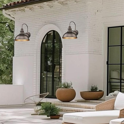 Casia Farmhouse Barn Lights - Rustic Wall Sconce, Exterior Outdoor Mounted Lighting Fixture, Vintage Wall Light, Porch Lantern Lamp for Front Door,Porch,Patio,Garge (Oil Rubbed Bronze, 2 Pack)