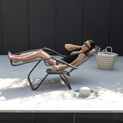 Homall Zero Gravity Chair Adjustable Folding Lawn Lounge Chairs Outdoor Lounge Gravity Chair Camp Reclining Lounge Chair with Pillows for Poolside Backyard and Beach Set of 2 (Double-Gray)