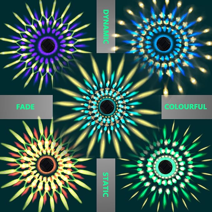 Solar Outdoor Lights,6 Pack Dream Dynamic Solar Pathway Lights,Waterproof Color Changing Walkway Lights Maintain 10 Hours of Lighting for Garden, Landscape, Path, Yard, Patio, Driveway