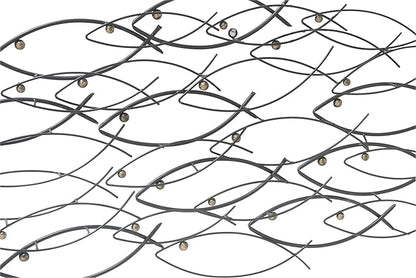 Deco 79 Metal Fish Home Wall Decor Indoor Outdoor Wall Sculpture, Wall Art 36" x 3" x 19", Dark Gray