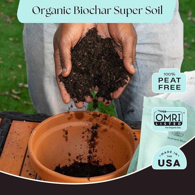Rosy Soil Herb Mix - Organic Indoor and Outdoor Herb Soil - Biochar, Worm Castings, Mycorrhizae - Peat Free Potting Mix, Fast Draining - Basil Cilantro Lavender Thyme Mint Rosemary - 4qt