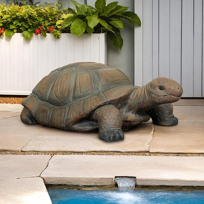 SKYFIRE Turtle Statues for Garden - 34.2” x 18.1” x 11.4” Fiber Reinforced Concrete Figurine Statue, Garden Sculptures & Statues Decor for Outdoors, Lawn, Yard - Outdoor Ornaments Gardening Gifts