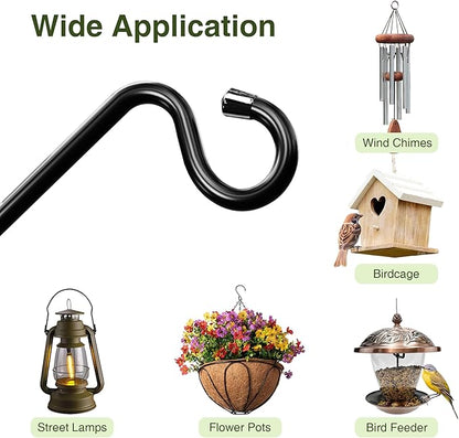 17-Inch Deck Bird Feeder Hanger for Railing, Outdoor Decor Plant Hanger, Balcony Railing Hook - 15LB Capacity - for Hanging Plants, Bird Feeders, Lanterns, Wind Chimes