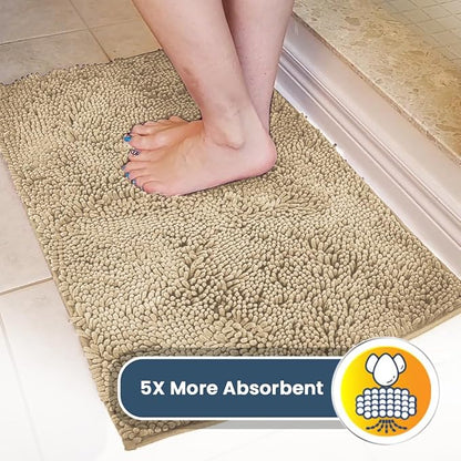 Muddy Mat® | Super Water Absorbent Door Mat Indoor, Microfiber Quick Dry Chenille Entryway Rug, Slip Resistant Front Door Mat, Indoor Mats for Entryway, Machine Washable Pet Rug, Beige XXL 60"X48"