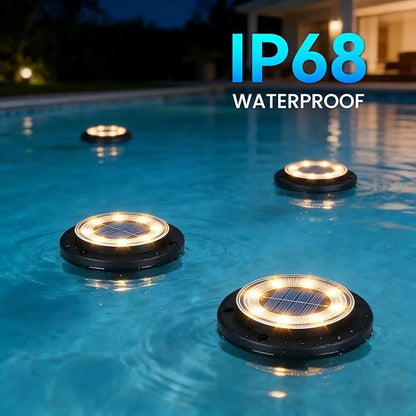 Flacchi Solar Lights Outdoor Waterproof - 2-in-1 Solar Powered Ground Lights Outdoor Solar Disk Light Landscape Light for Deck Step Patio Yard Pathway Walkway Driveway Garden (Warm White, 12 Pack)