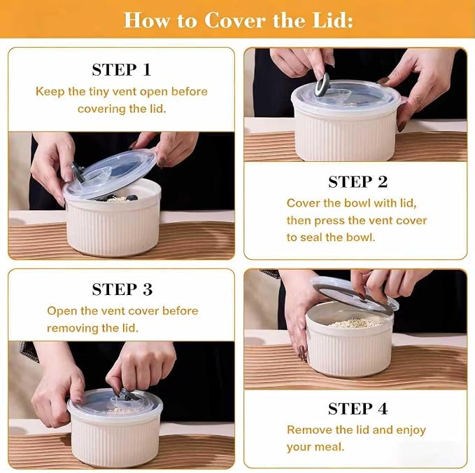 14 oz Ceramic Ramekins with Lids, Set of 4 Oven Safe Porcelain Creme Brulee Ramekins for Baking, Souffle, Pudding, Dessert, Dip, Leftovers & Food Storage, (Multi-color)