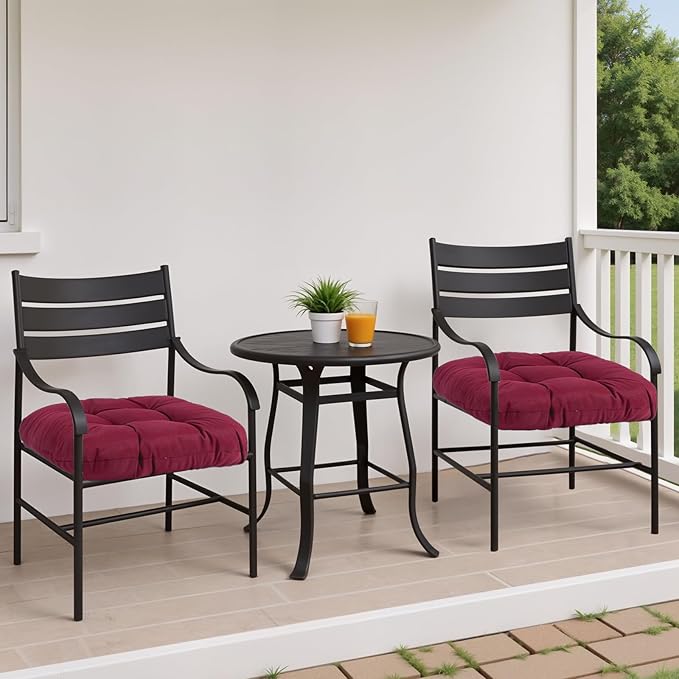 MTMR Outdoor Chair Cushions Set of 2, Water-Repellent 19”X19” Patio Chair Cushions with High Elasticity PP Cotton, No Fading Tufted Patio Furniture Cushions, Thick Seat Cushions for Outdoor Furniture
