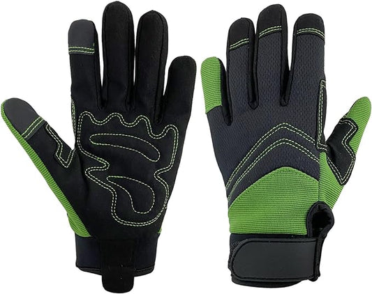 Gardening Gloves for Men and Women, Thorn Proof & Puncture Resistant Working Gloves, Gloves for Safety Work and Gardening, Gardening Gifts, Synthetic Leather Spandex Mechanic with Touchscreen Support